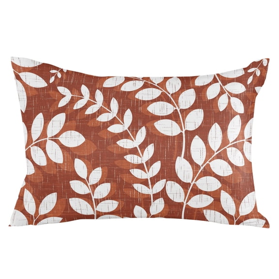 Burnt Orange Leaves Throw Pillow Cover 16 x 24 Inch Decorative Pillow Cover Farmhouse Botanical Branch Vintage Modern Lumbar Pillowcase Seasonal Rectangle Cushion Case for Couch Sofa Bed Living Room