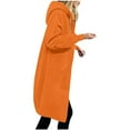 thumbnail image 1 of Burnt Orange Long Sleeve Outfit for Women Winter Fall Sweater Fleece Lined Wool Brunch Warm Thick with Hood Cardigan Plain Jackets Hoods Outfits Women Zip Up 2025 M, 1 of 5