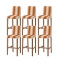 thumbnail image 1 of Burnt Orange Ombre Bar Stool Covers Set of 6, Modern Abstract Art Farmhouse Gradient Stretch Bar Chair Covers with Backs, Removable Pub Counter Height Chair Cover for Kitchen Dining Room Cafe, 1 of 7