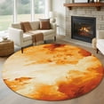 thumbnail image 1 of Burnt Orange Ombre Clouds Round Area Rug 7Ft Washable Circle Rugs for Dorm Laundry Room, Modern Abstract Gradient Cloud Non-Slip Carpet Floor Mats Indoor Outdoor Carpet Runner Aesthetic Home Decor, 1 of 8