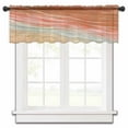 thumbnail image 1 of Burnt Orange Ombre Coastal Sheer Valances, 42"x18" Light Filtering Kitchen Curtains, Summer Nautical Beach Ocean Seaside Chiffon Rod Pocket Curtains, 1 of 6