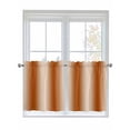 thumbnail image 1 of Burnt Orange Ombre Half Window Curtain 36 Inches Long, Farmhouse Orange Gradient Modern Art Window Treatment Curtain Drapes, Small Tier Curtains for Bathroom Over Sink, 27.5"x36", 2 Panels, 1 of 7