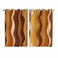 thumbnail image 1 of Burnt Orange Ombre Kitchen Curtains 63 Inch Length, Abstract Art Moire Ocean Waves Grommet Top Bedroom Living Room Curtains, Light Filtering Cafe Curtain Drapes 2 Panels Set 104''x63'', 1 of 9