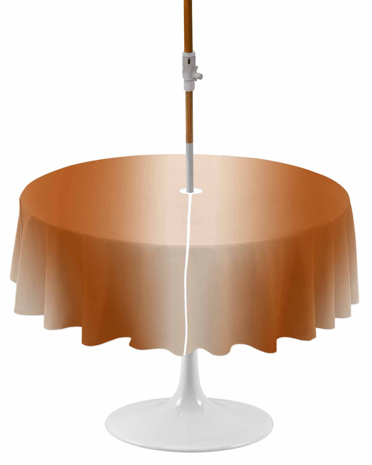 Burnt Orange Ombre Round Outdoor Tablecloth, Waterproof Table Cloth ...