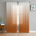 thumbnail image 1 of Burnt Orange Ombre Sheer Curtains 72 Inches Long 2 Panels Set, Window Sheer Curtains for Living Room/Bedroom, Farmhouse Orange Gradient Modern Abstract Art Light Filter Rod Pocket Curtain 52''x72''x2, 1 of 7