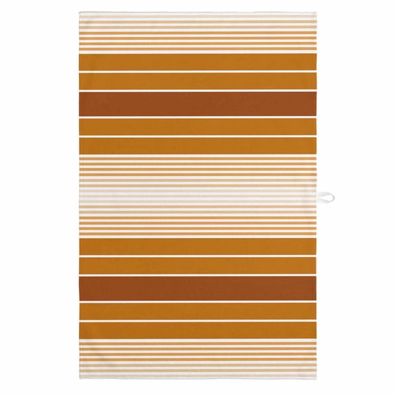 Burnt Orange Ombre Stripe 1 Pack Kitchen Towel, Water Absorbent Dish Towel, Farmhouse Striped Gradient Decorative Hand Towels - Quick Drying Cloth for Cooking Baking, 18x28 Inch