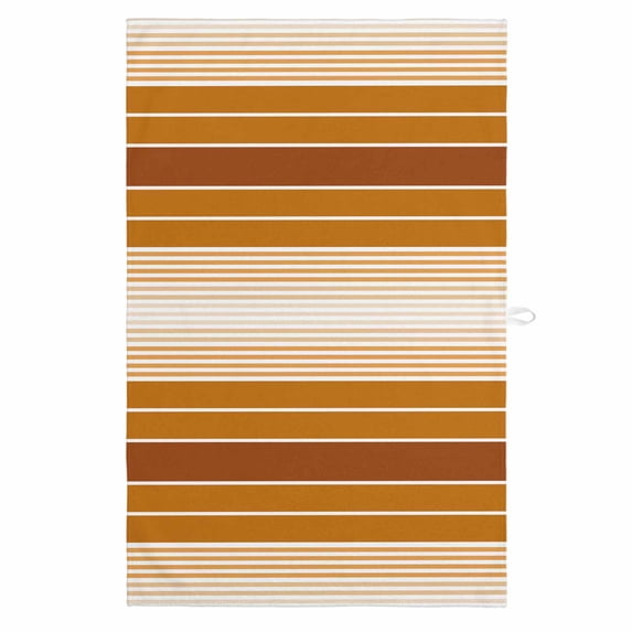 Burnt Orange Ombre Stripe 1 Pack Kitchen Towel, Water Absorbent Dish Towel, Farmhouse Striped Gradient Decorative Hand Towels - Quick Drying Cloth for Cooking Baking, 18x28 Inch