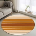 thumbnail image 1 of Burnt Orange Ombre Stripe Round Area Rug 4 FT, Non Slip Indoor Outdoor Rug, Farmhouse Striped Gradient Washable Soft Circular Carpet Non-Shedding Floor Mat for Coffee Table Nursery Foyer Balcony, 1 of 8