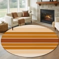 thumbnail image 1 of Burnt Orange Ombre Stripe Round Area Rug 5 FT, Non Slip Bedroom Rugs, Farmhouse Striped Gradient Washable Soft Circular Carpet Non-Shedding Floor Mat for Kitchen Dining Room Foyer Balcony Dorm, 1 of 8