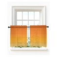 thumbnail image 1 of Burnt Orange Ombre Striped Tier Curtains 24 Inch Length,Sheer Curtains for Bedroom Living Room Window Farmhouse Gradient Line Rod Pocket Drapes Kitchen Curtains Small Half Window 27.5"x24" 2 Panels, 1 of 7
