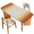 thumbnail image 1 of Burnt Orange Ombre Table Cloths for 4 Foot Rectangle Tables, Modern Grey Gradient Farmhouse Art Patio Waterproof Elastic Fitted Tablecloths, Washable Rectangular Table Cover for Camping, 1 of 8