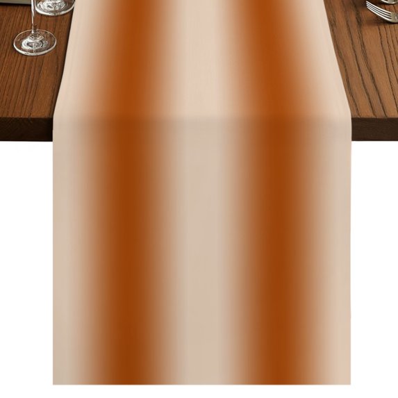 Burnt Orange Ombre Table Runner 70 Inches Long, Cotton Linen Table Runner Dresser Scarf, Modern Abstract Art Farmhouse Gradient Fabric Tablerunners for Dining Tables Wedding Holiday Party 13"x70"