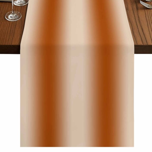 Burnt Orange Ombre Table Runner 90 Inches Long,Modern Abstract Art Farmhouse Gradient Cotton Linen Table Runners Dresser Scarves,Tabletop Scarf Furniture Cover for Home Dinner Party Decor 13"x90"