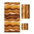 thumbnail image 1 of Burnt Orange Ombre Towel Set of 3, Soft Microfiber Bath Towels, Hand Towel, Washcloths, Abstract Art Moire Ocean Waves Quick-Dry Absorbent Towels for Bathroom Kitchen Hotel Beach Gym Spa, 1 of 7