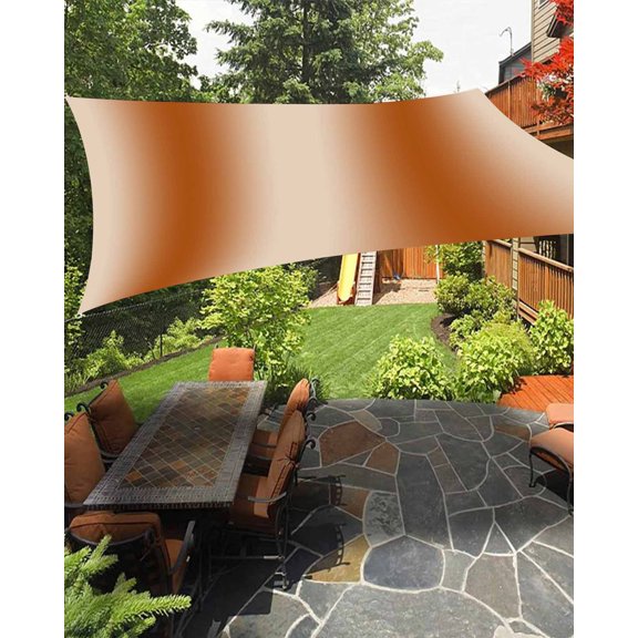 Burnt Orange Ombre Waterproof Sun Shade Sail Gradient Color Outdoor Patio Sun Shades Canopy UV Block Waterproof Sunshade for Garden Backyard Deck Pergola 8x10 Ft