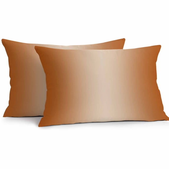 Burnt Orange Outdoor Pillow Covers Pack of 2 Ombre Solid Color Gradient Modern Art Waterproof Throw Pillow Covers Decorative Cushion Cases for Patio Garden Tent Balcony Couch 20x12 inch