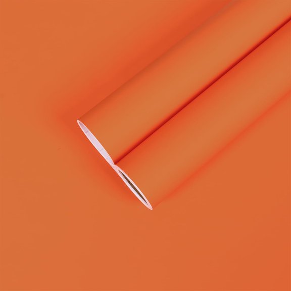 Burnt Orange Peel and Stick Wallpaper, 12"x100", Self-Adhesive, Removable, Renter Friendly, Solid Orange Wallpaper for Bathroom, Kitchen, Cabinets