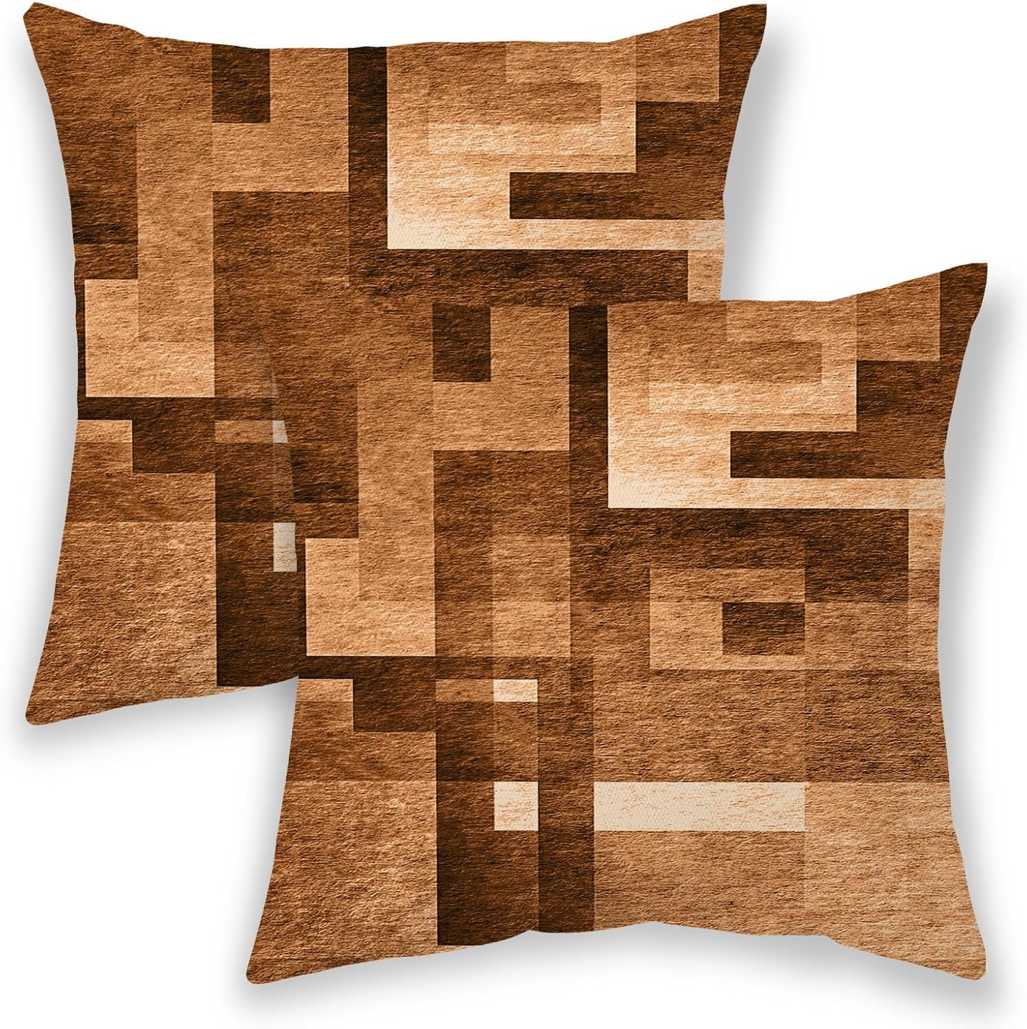 Burnt Orange Pillow Covers 20x20, Abstract Art Outdoor Decorative Throw