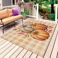 thumbnail image 1 of Burnt Orange Pumpkin Fall Outdoor Rug for Patio/Deck/Porch, Non-Slip Large Area Rug 3 x 5 Ft, Checkered Thanksgiving Botanical Indoor Outdoor Rugs Washable Area Rugs, Camping Rug Carpet Runner, 1 of 8