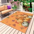 thumbnail image 1 of Burnt Orange Pumpkins Fall Outdoor Rug for Patio/Deck/Porch, Non-Slip Large Area Rug 3 x 5 Ft, Thanksgiving Botanical Berry Pastoral Indoor Outdoor Rugs Washable Area Rugs, Camping Rug Carpet Runner, 1 of 8