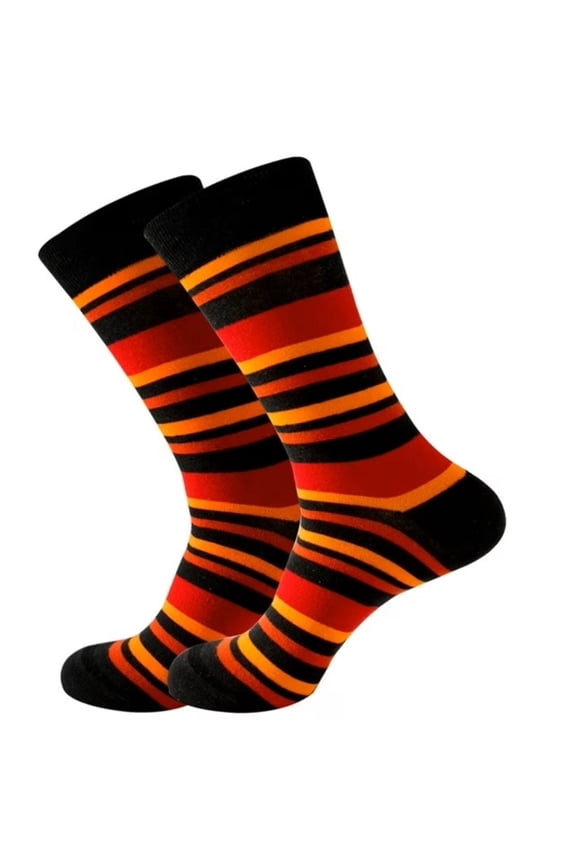 Burnt Orange Red Striped Socks from the Sock Panda (Adult Large)