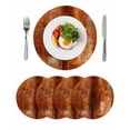 thumbnail image 1 of Burnt Orange Round 15 Inch Placemats Set of 4, Retro Oil Painting Modern Abstract Art Aesthetics HeatResistant Non Slip Place Mats for Dining Table, Wipeable Kitchen Table Mats for Housewarming, 1 of 9