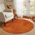 thumbnail image 1 of Burnt Orange Round Area Rug 3Ft Washable Small Circle Rugs for Kitchen Entryway, Farmhouse Linen Texture Non-Slip Carpet Floor Mats Indoor Outdoor Carpet Runner Home Decor, 1 of 8