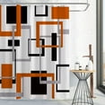 Burnt Orange Shower Curtain, Mid Century Modern Geometric Shower
