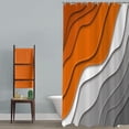 thumbnail image 1 of Burnt Orange Shower Curtain, Orange Grey Ombre Aqua Beach Waves Abstract Ocean Modern Bathroom Curtain Home Decor Waterproof Fabric Machine Washable with 12 PCS Hooks,72" Wx72 L, 1 of 6