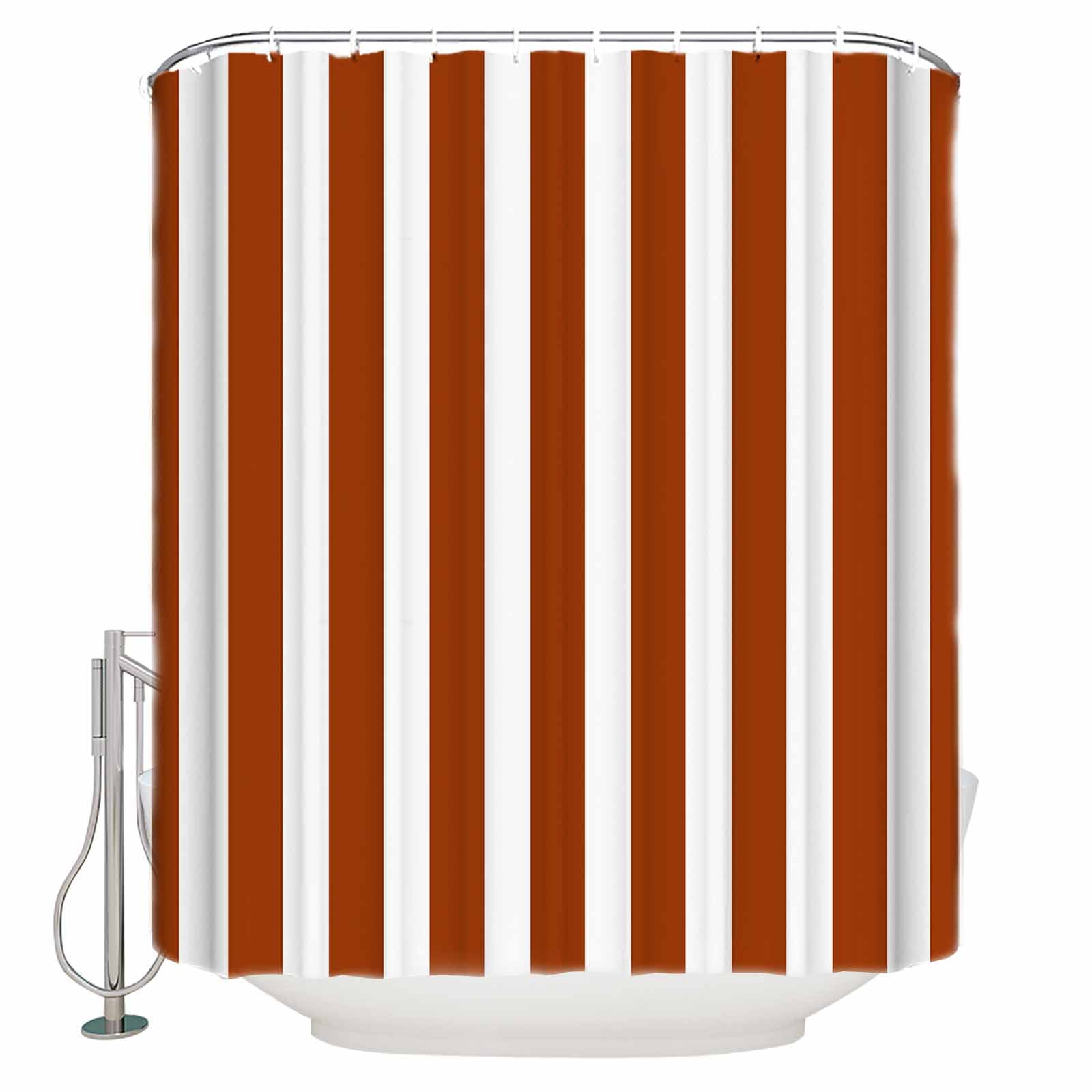 Burnt Orange Shower Curtain Set With Hook Washable Cloth Polyester burnt-orange-shower-curtain-set-with-hook-washable-cloth-polyester