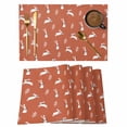 thumbnail image 1 of Burnt Orange Spring Easter Placemats Set of 4, Cute Bunny Botanical Placemats for Dining Table, Place Mats for Kitchen Tabletop, Waterproof Wipeable Dining Table Mats Set, 1 of 9