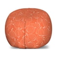 thumbnail image 1 of Burnt Orange Storage Toy Bag Chair, Hand Drawn Onion Outline Style Vegetables Warm Colored Background, Stuffed Animal Organizer Washable Bag, Small Size, Burnt Orange and White, by Ambesonne, 1 of 3