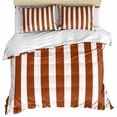 thumbnail image 1 of Burnt Orange Stripe Bedding 3 Piece Duvet Cover Set Twin Size, Farmhouse Striped Abstract Art Soft Microfiber Comforter Cover with Zipper Closure & Pillowcases, Wrinkle & FadeResistant Quilt Cover, 1 of 9
