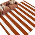 thumbnail image 1 of Burnt Orange Stripe Large Area Rugs for Bedroom Living Room, Soft Non Slip Carpet Bedside Rug, Farmhouse Striped Abstract Art Rectangular Floor Cover Kitchen Accent Rug 5'x7' for Dining Room/Office, 1 of 9