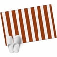 thumbnail image 1 of Burnt Orange Stripe Large Area Rugs for Bedroom Living Room, Soft Non Slip Carpet Bedside Rug, Farmhouse Striped Abstract Art Rectangular Floor Cover Kitchen Accent Rug 2'x3' for Dining Room/Office, 1 of 9