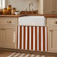 thumbnail image 1 of Burnt Orange Stripe Small Cabinet Curtains 10"W x 11"L, Farmhouse Striped Abstract Art Sink Skirt Dust-Proof Short Curtain for Bathroom Vanity Storage Cubby Desk, Self Adhesive Privacy Drapes, 1 of 9