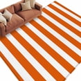 thumbnail image 1 of Burnt Orange Striped Large Area Rugs for Bedroom Living Room, Soft Non Slip Carpet Bedside Rug, Thanksgiving Orange White Stripes Rectangular Floor Cover Kitchen Accent Rug 5'x7' for Office, 1 of 9
