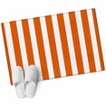 thumbnail image 1 of Burnt Orange Striped Large Area Rugs for Bedroom Living Room, Soft Non Slip Carpet Bedside Rug, Thanksgiving Orange White Stripes Rectangular Floor Cover Kitchen Accent Rug 2'x3' for Office, 1 of 9