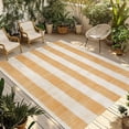 thumbnail image 1 of Burnt Orange Striped Outdoor Rug 5x7 Ft - Reversible Patio Rug Outdoor Camping Rugs, Farmhouse Vintage Stripes Washable Indoor Outdoor Area Rugs, Non-Slip Outdoor Carpet Runner for Deck/Porch, 1 of 8
