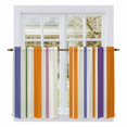 thumbnail image 1 of Burnt Orange Striped Tier Curtains 54 Inch Length, Farmhouse Thin Line Modern Abstract Cafe Short Curtains for Bathroom Over Sink, Small Kitchen Curtain Light Filtering Drapes 2 Panels 27.5"Wx54"L, 1 of 8