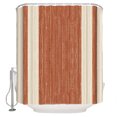 thumbnail image 1 of Burnt Orange Stripes Bathroom Shower Curtains with 12 Hooks Waterproof Shower Curtain for Stalls and Bathtubs Geometric Modern Vintage Lines Simple Art Decorative Bathroom Curtain 66x72 Inches, 1 of 9