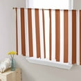 thumbnail image 1 of Burnt Orange Stripes Semi Sheer Curtains 54 Inch Length 2 Panels Set,Farmhouse White Simple Vertical Striped Sheer Kitchen Curtain Privacy Voile Window Curtain for Living Room Rod Pocket Drapes, 1 of 7