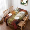 thumbnail image 1 of Burnt Orange Table Cloth Waterproof Tablecloths, Fall Modern Oil Painting Abstract Art Green Brown Tablecloth Dining Table Cover for Kitchen Party Tabletop Outdoor, Rectangle Tablecloth 60x84 Inch, 1 of 9