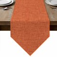 thumbnail image 1 of Burnt Orange Table Runner Linen Burlap Table Runner 72 Inches Long Rustic Farmhouse Solid Color Fall Dresser Scarves for Kitchen Island Coffee Dining Room Party Wedding Holiday Decoration 14"x72", 1 of 8