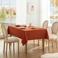 thumbnail image 1 of Burnt Orange Tablecloth, Farmhouse Linen Style Fall Table Cloth Rectangle Table Cloths 60 x 102 Inch Dark Orange, Wrinkle Resistant Washable Heavy Weight Tight Weave TableCloths, 1 of 5
