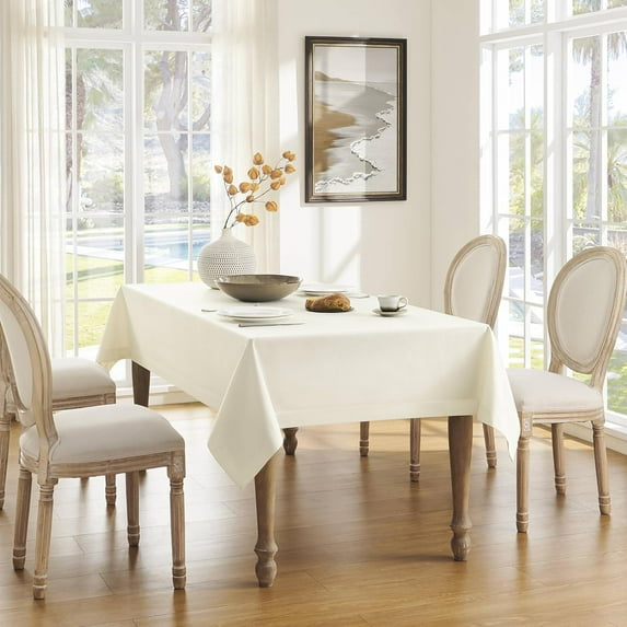 Burnt Orange Tablecloth, Farmhouse Linen Style Fall Table Cloth Rectangle Table Cloths 60 x 104 Inch Dark Orange, Wrinkle Resistant Washable Heavy Weight Tight Weave TableCloths