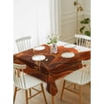 thumbnail image 1 of Burnt Orange Tablecloth Rectangle Table Cloth 60x102, Waterproof Tablecloth Outdoor Table Cloth, Sparkle Gold Stained Floral Flower Art Washable Table Cover for Kitchen Dinning Party, 1 of 8