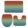 thumbnail image 1 of Burnt Orange Teal Ombre Bath Mat 3 Piece Bathroom Rug Set, Modern Abstract Art Aesthetics Non Slip Bath Rug Contour Mat and Toilet Lid Cover, Absorbent Shower Mats Soft Bath Rugs and Mats Sets, 1 of 8