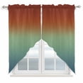 thumbnail image 1 of Burnt Orange Teal Ombre Kitchen Window Curtains, Swag Curtains Valance for Bedroom Living Room Bathroom, Modern Abstract Art Aesthetics Rod Pocket Window Curtain Block Drapes 2 Panels 36"x45", 1 of 9