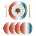 thumbnail image 1 of Burnt Orange Teal Ombre Round 13 Inch Placemats Set of 4, Modern Abstract Gradient HeatResistant Non Slip Place Mats for Dining Table, Wipeable Braided Kitchen Table Mats for Housewarming, 1 of 9